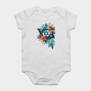 Star of David, flag for peace Baby Bodysuit